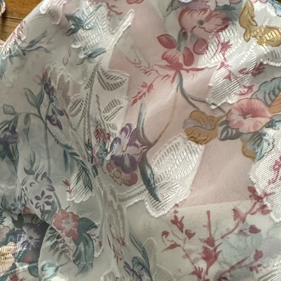 Vintage 80s 90s Angelique Sheer Pastel Floral Sexy Babydoll Nightgown Size Med - Picture 5 of 10